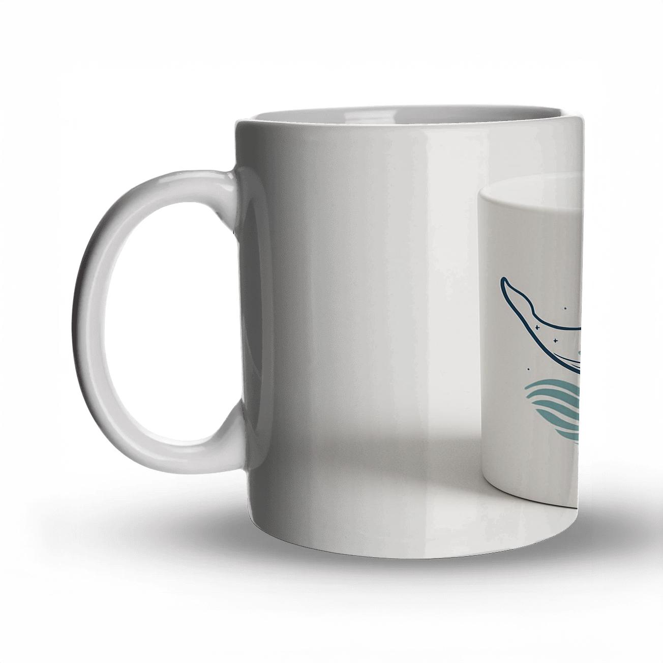 Celestial Whale Minimal Line Pattern Mug insulated thermal mugs