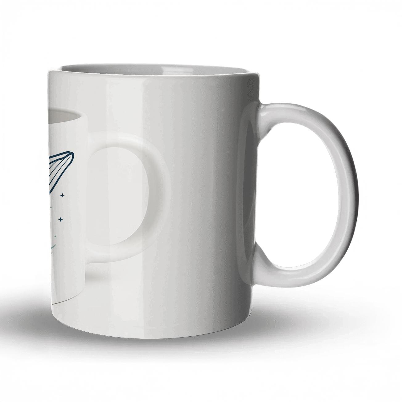 Celestial Whale Minimal Line Pattern Mug insulated thermal mugs