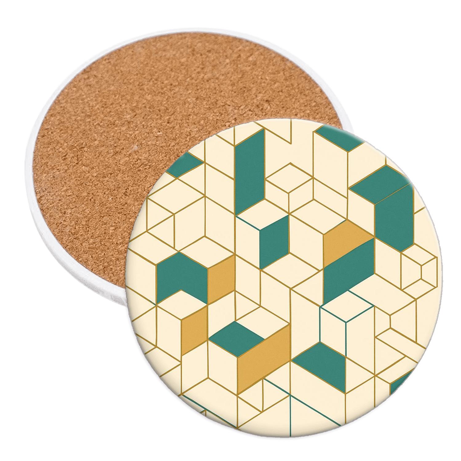 Isometric Bauhaus Lattice elegant tabletop coasters