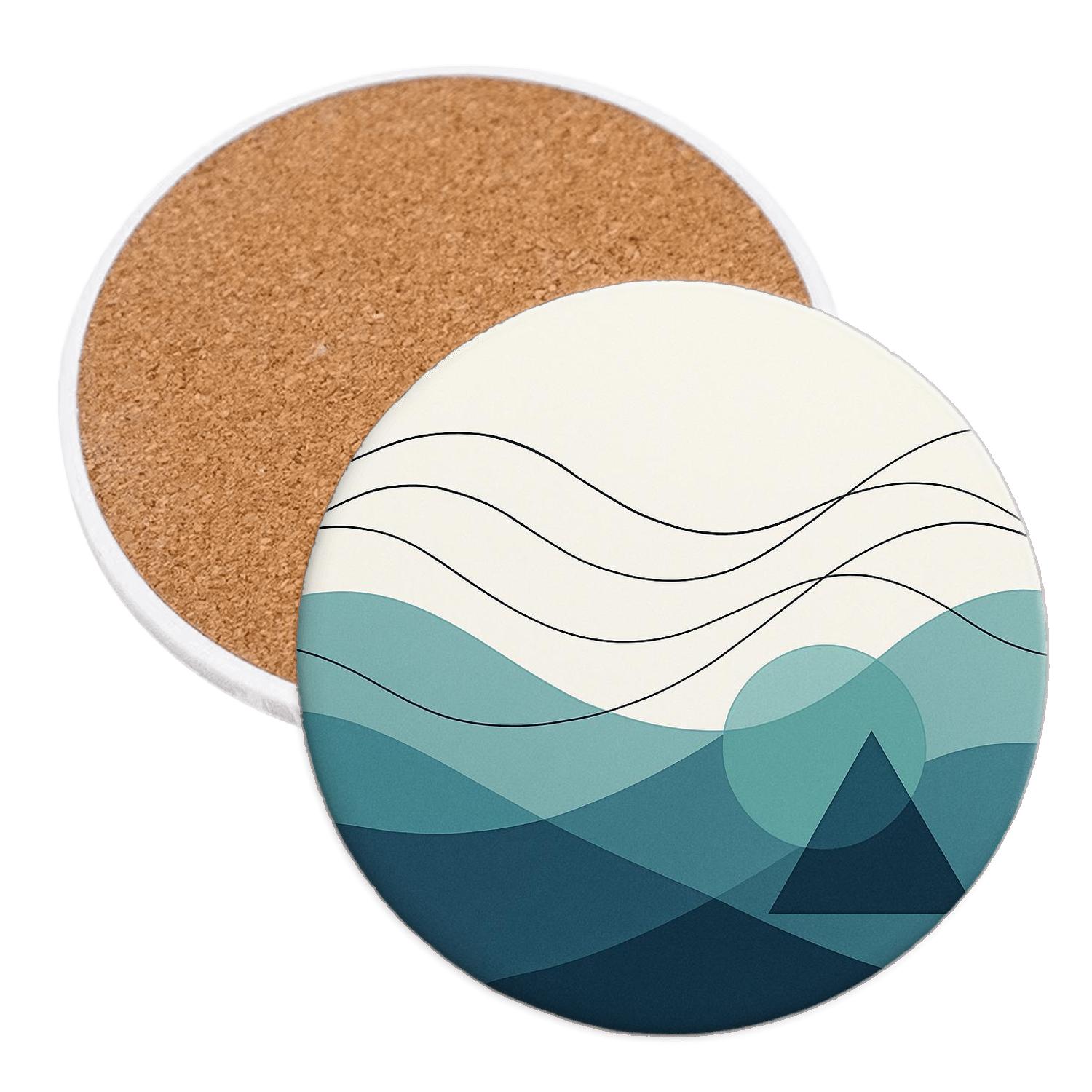 Geometric Tide Line Flow coasters for home decor