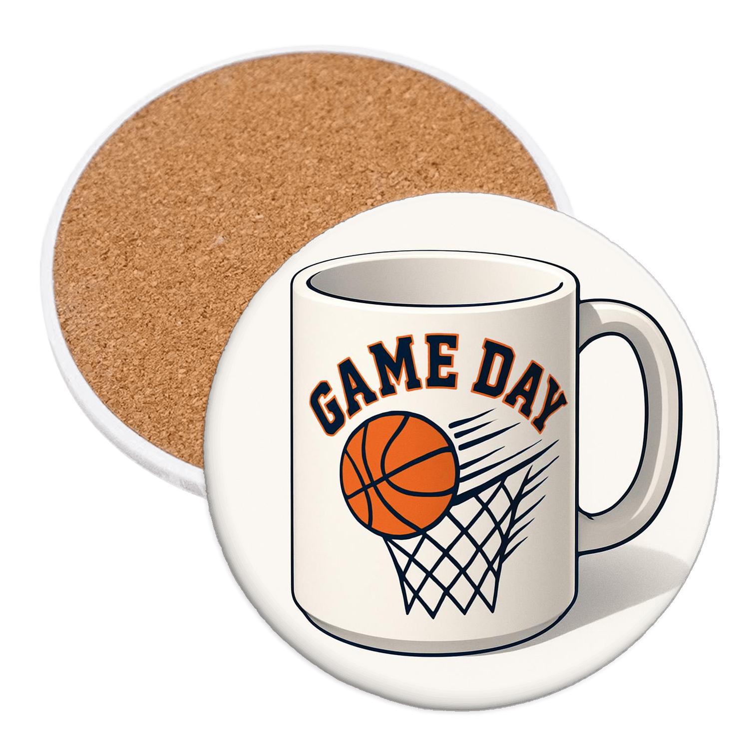 Dynamic_Basketball_Game_Day_Line_Art_Mug stone coaster collections