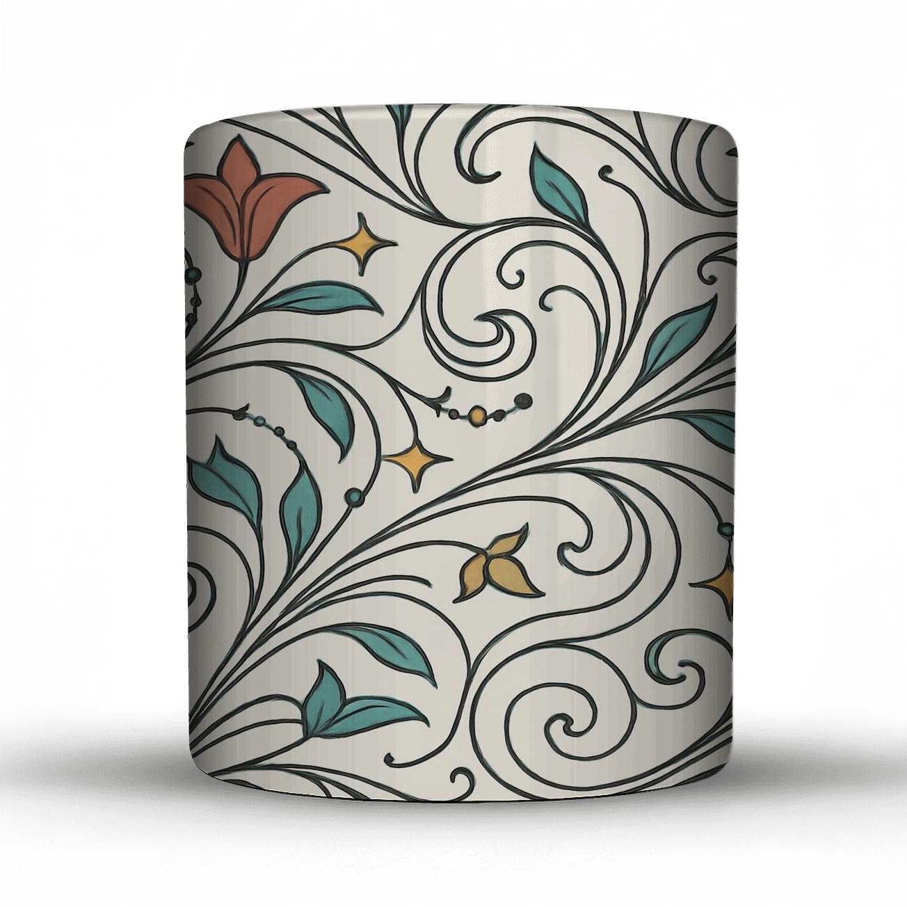 Art Nouveau Comet Vine Filigree personalized mugs