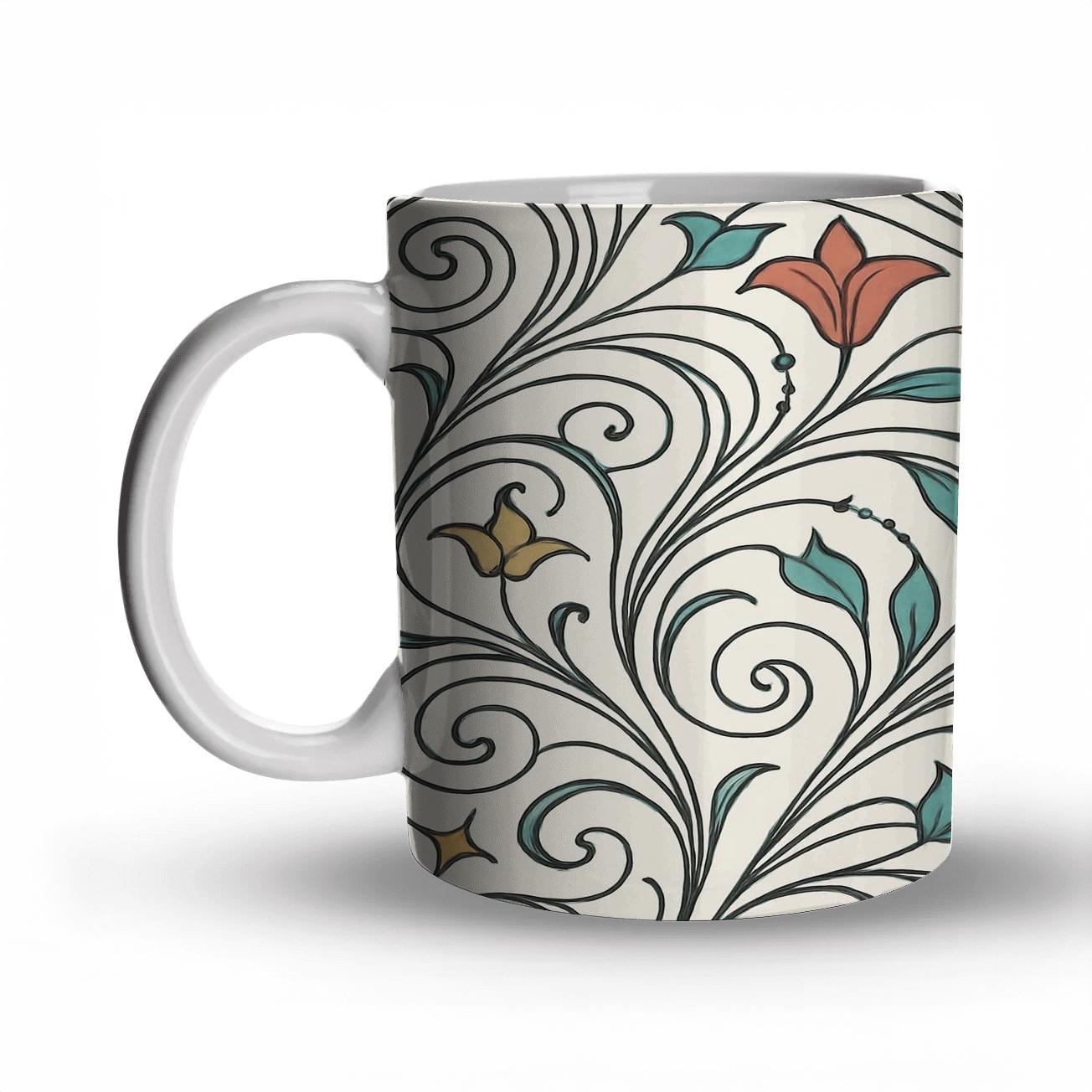 Art Nouveau Comet Vine Filigree personalized mugs