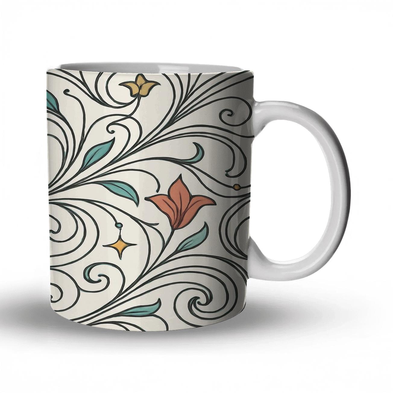 Art Nouveau Comet Vine Filigree personalized mugs