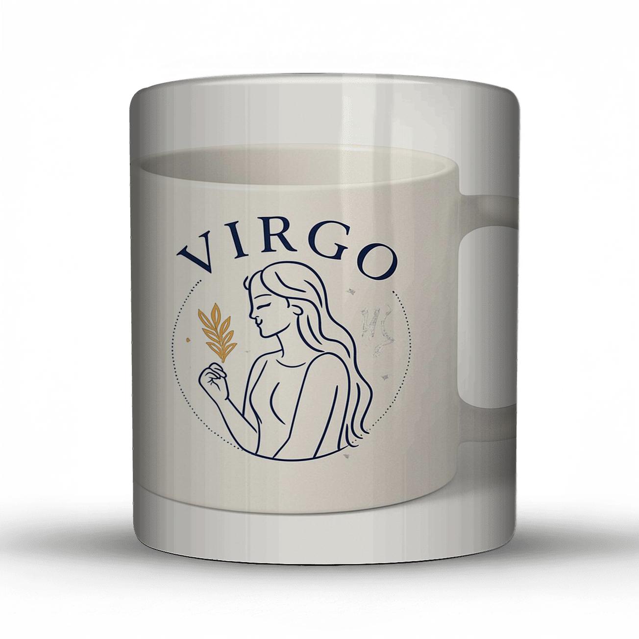 Virgo Art Nouveau Star Map Emblem insulated thermal mugs