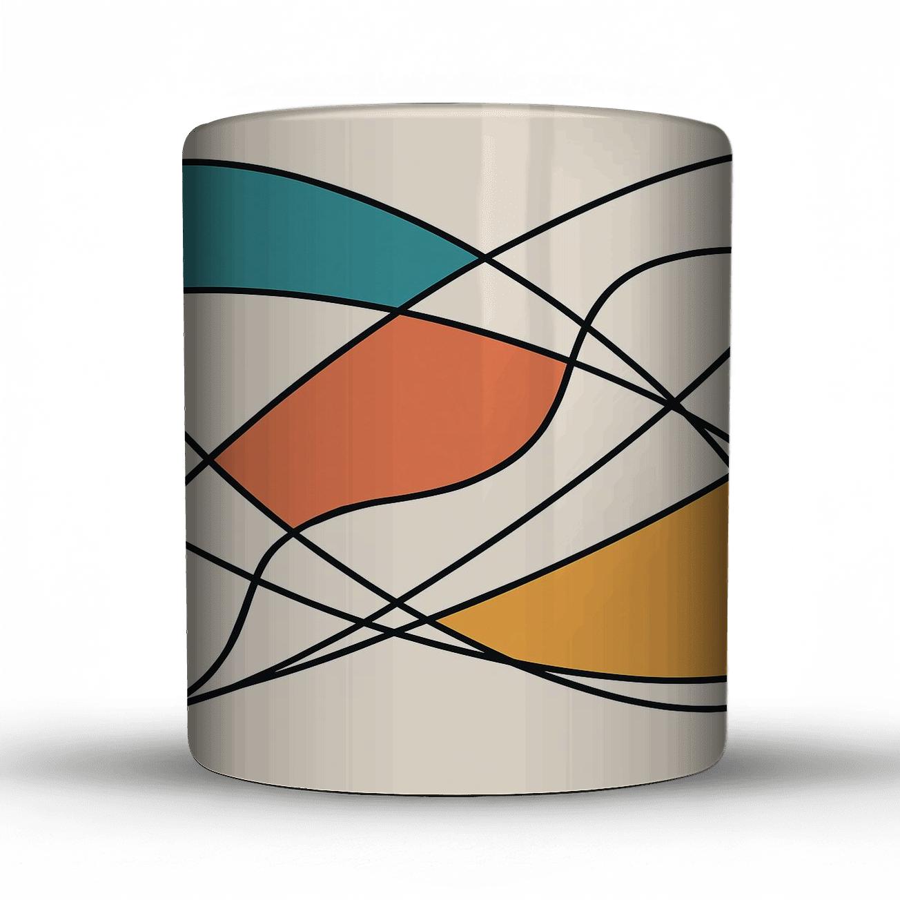 Orbital Geometry Streamlines ceramic coffee mugs