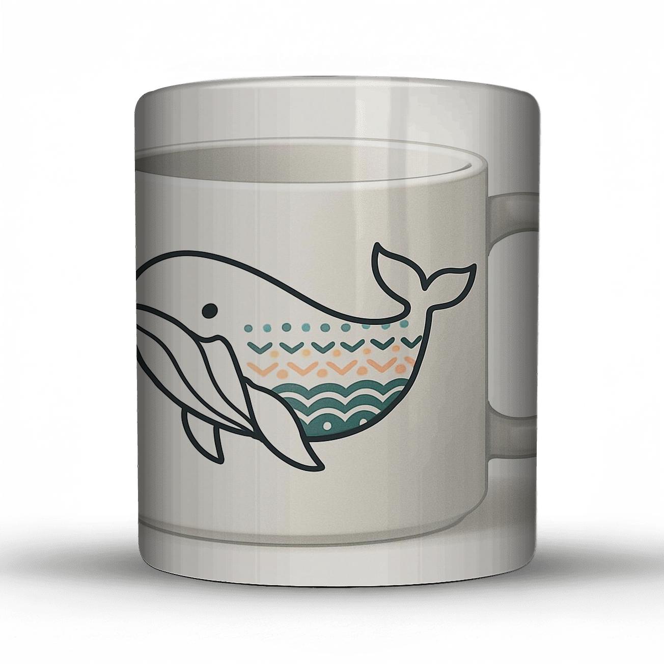 Nordic Inuit Whale Minimal Pattern Mug premium drinkware mugs