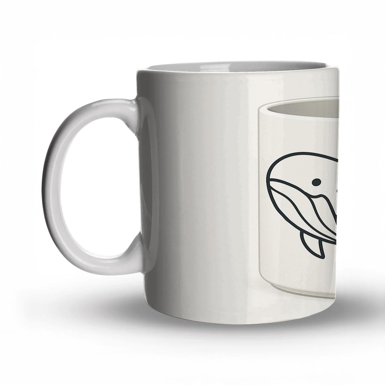 Nordic Inuit Whale Minimal Pattern Mug premium drinkware mugs