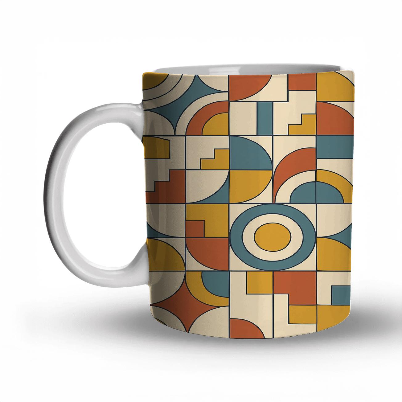 Bauhaus Starwheel Geometric Ornament insulated thermal mugs