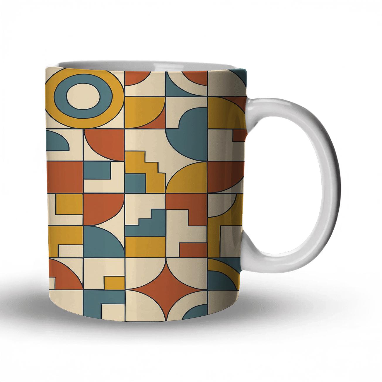 Bauhaus Starwheel Geometric Ornament insulated thermal mugs