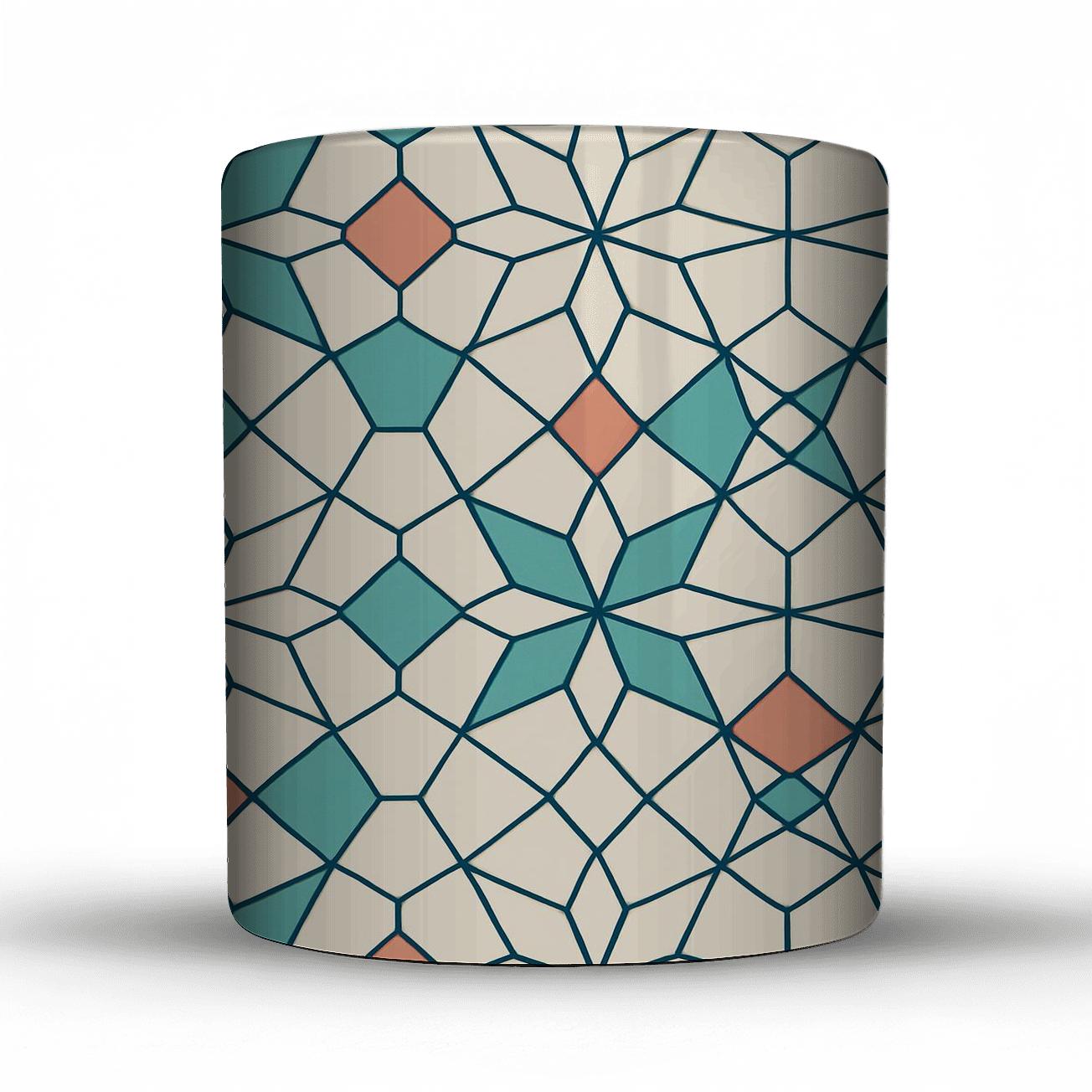 Andalusian Girih Minimal Star Lattice insulated thermal mugs