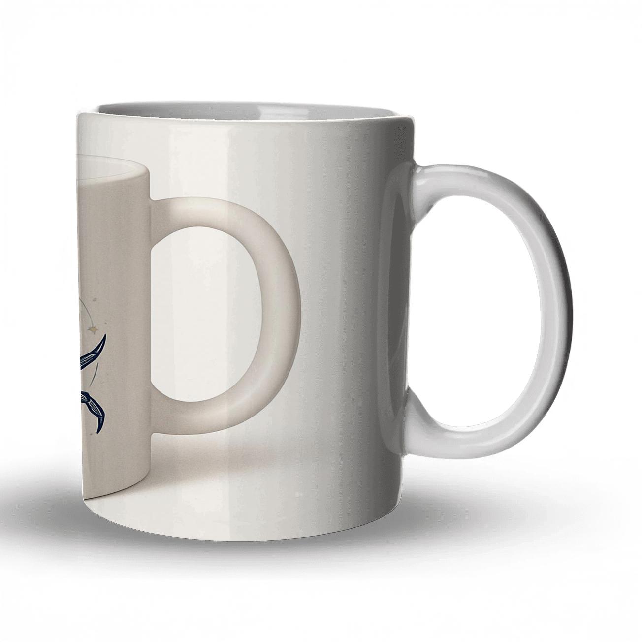 Cancer Minimal Crab Mandala Constellation Crest ceramic coffee mugs