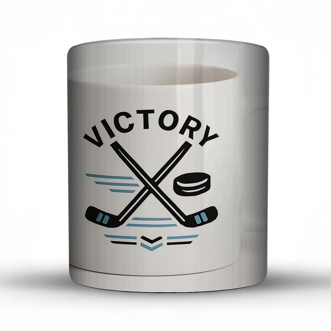 Hockey Crossed Sticks Victory Mug Line Art insulated thermal mugs