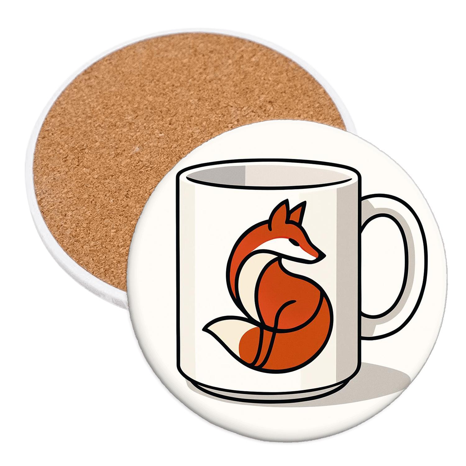 Bauhaus Fox Spiral Wrap Mug coasters for home decor