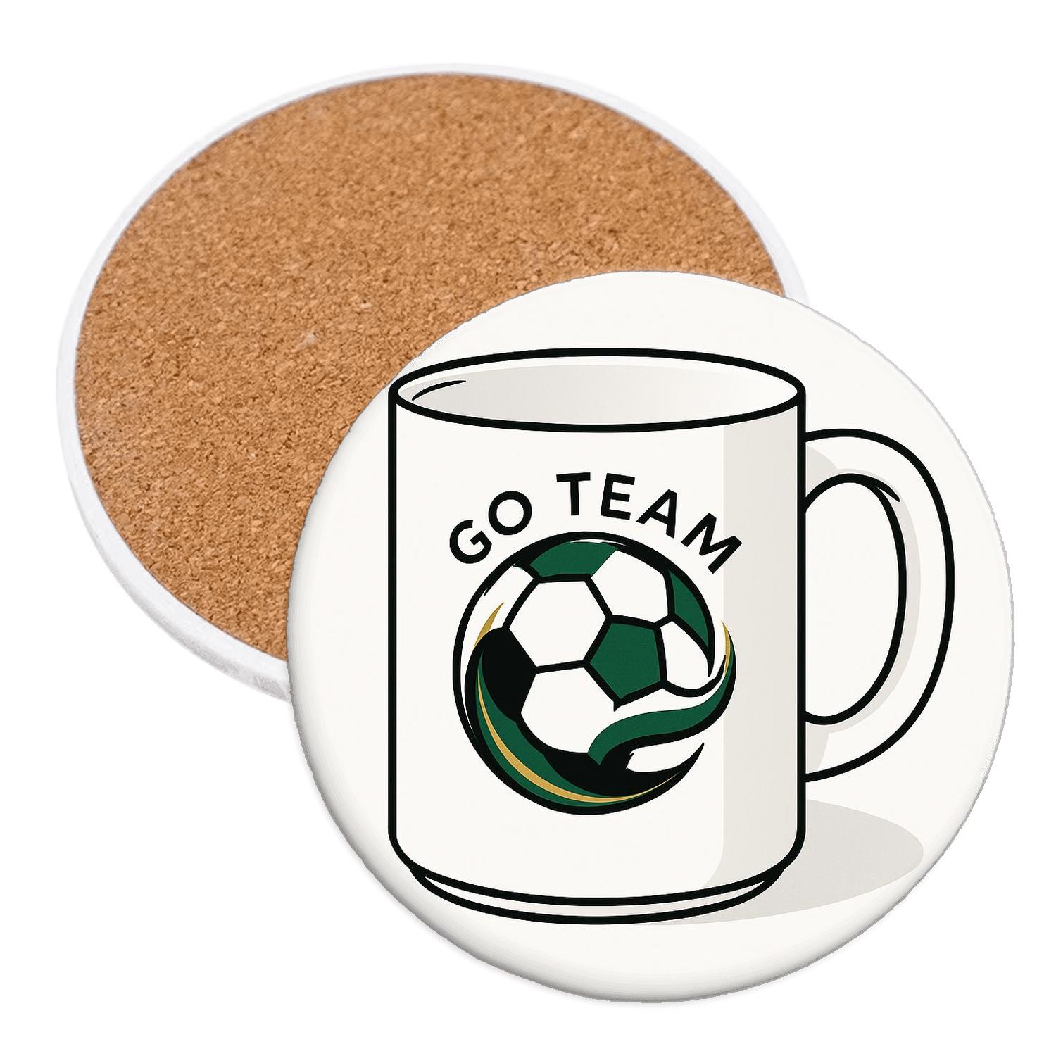 Soccer Go Team Pentagon Wave Crest elegant tabletop coasters