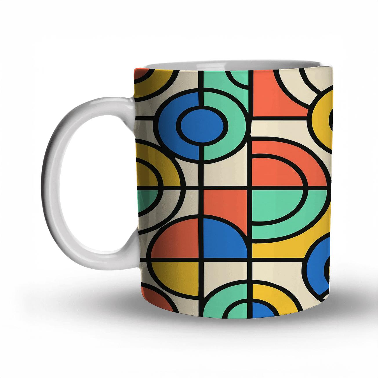 Neon Bauhaus Constellation Weave premium drinkware mugs