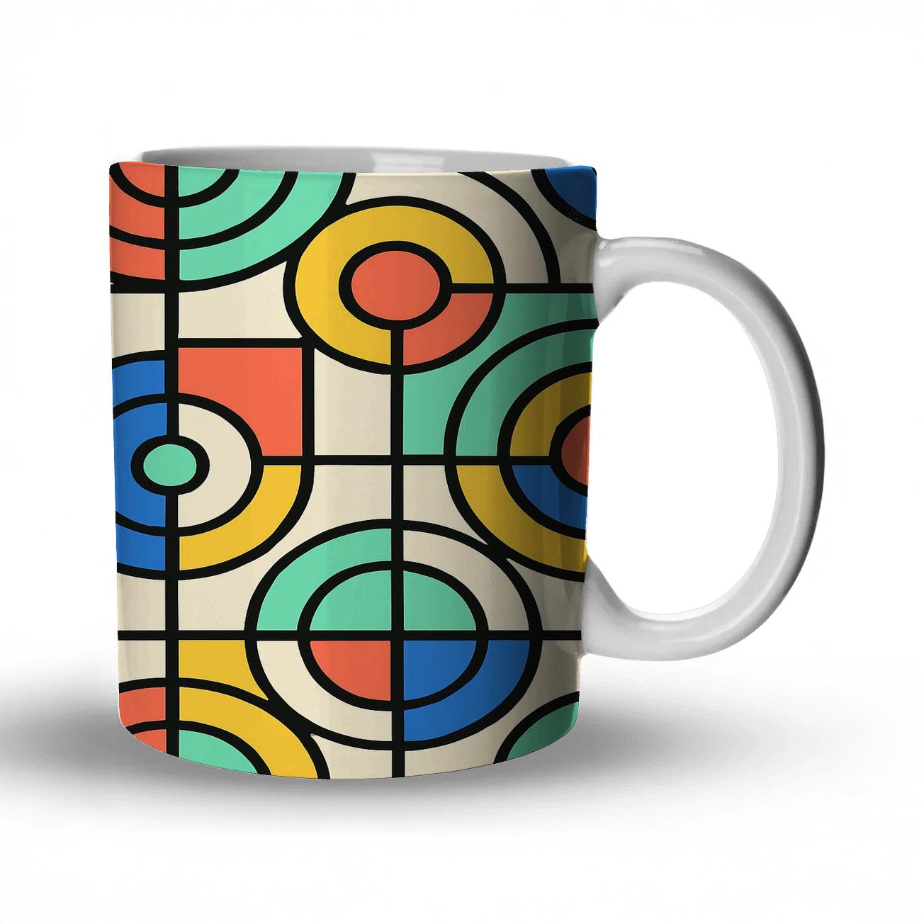 Neon Bauhaus Constellation Weave premium drinkware mugs