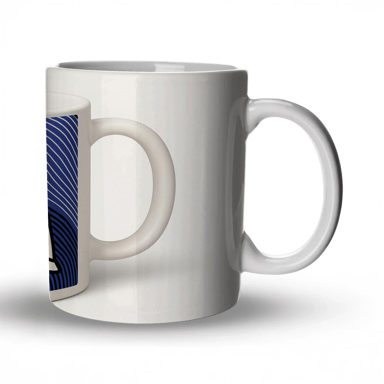 Op Art Owl Halo Minimal Mug Pattern novelty coffee mugs