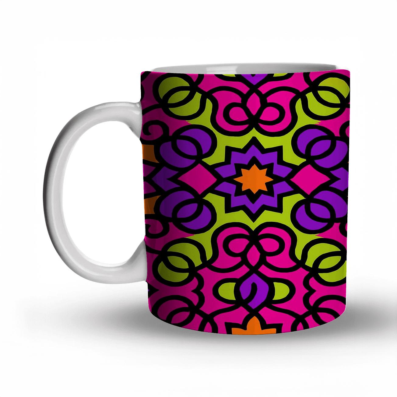 Op Art Aurora Arabesque Circuit insulated thermal mugs