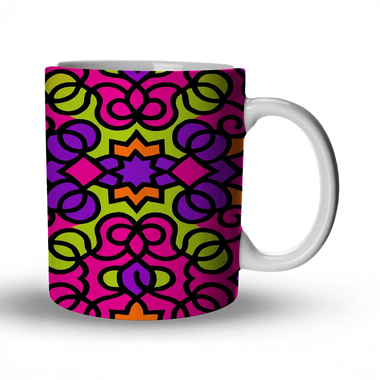 Op Art Aurora Arabesque Circuit insulated thermal mugs