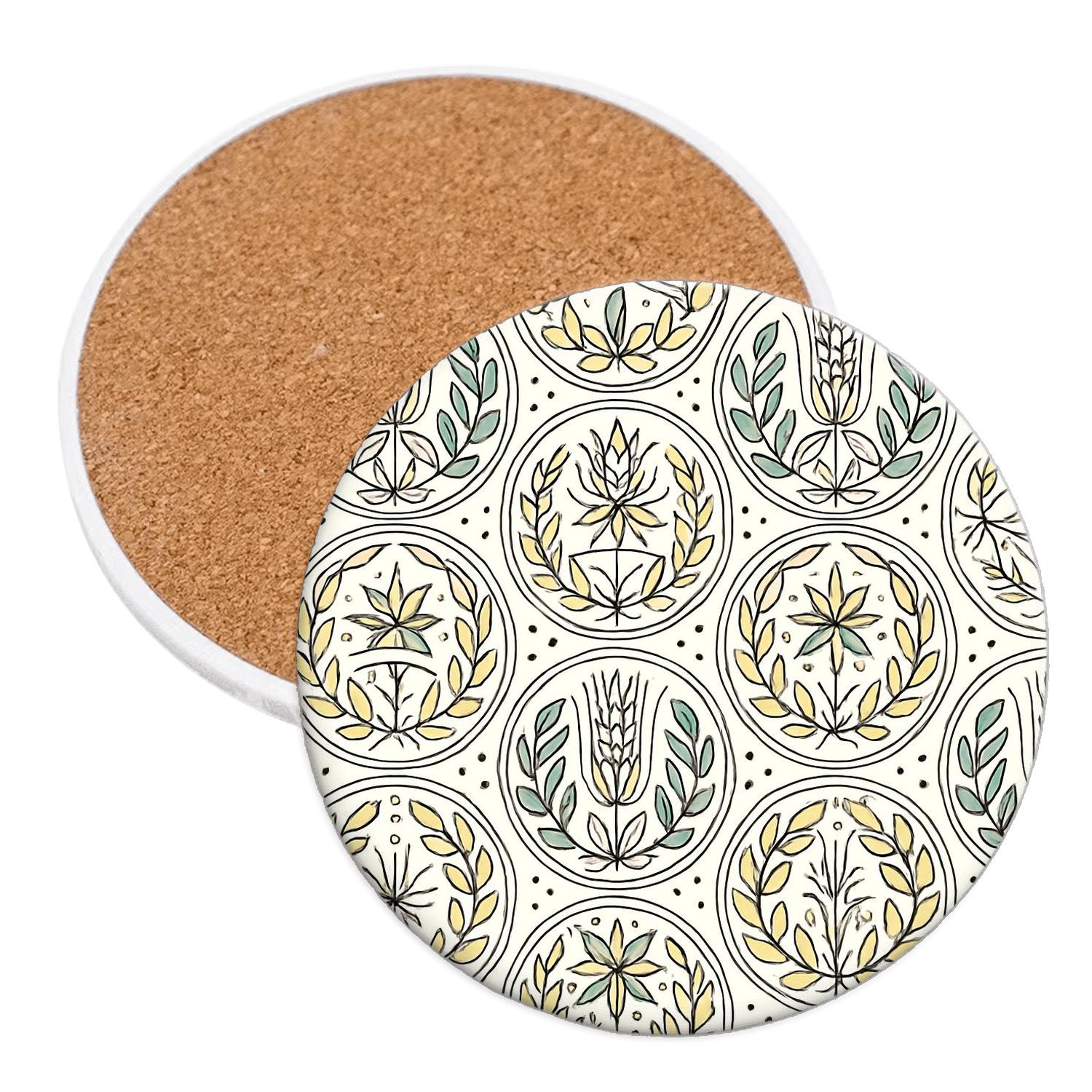 Vienna Secession Star Filigree Medallions wooden table coasters
