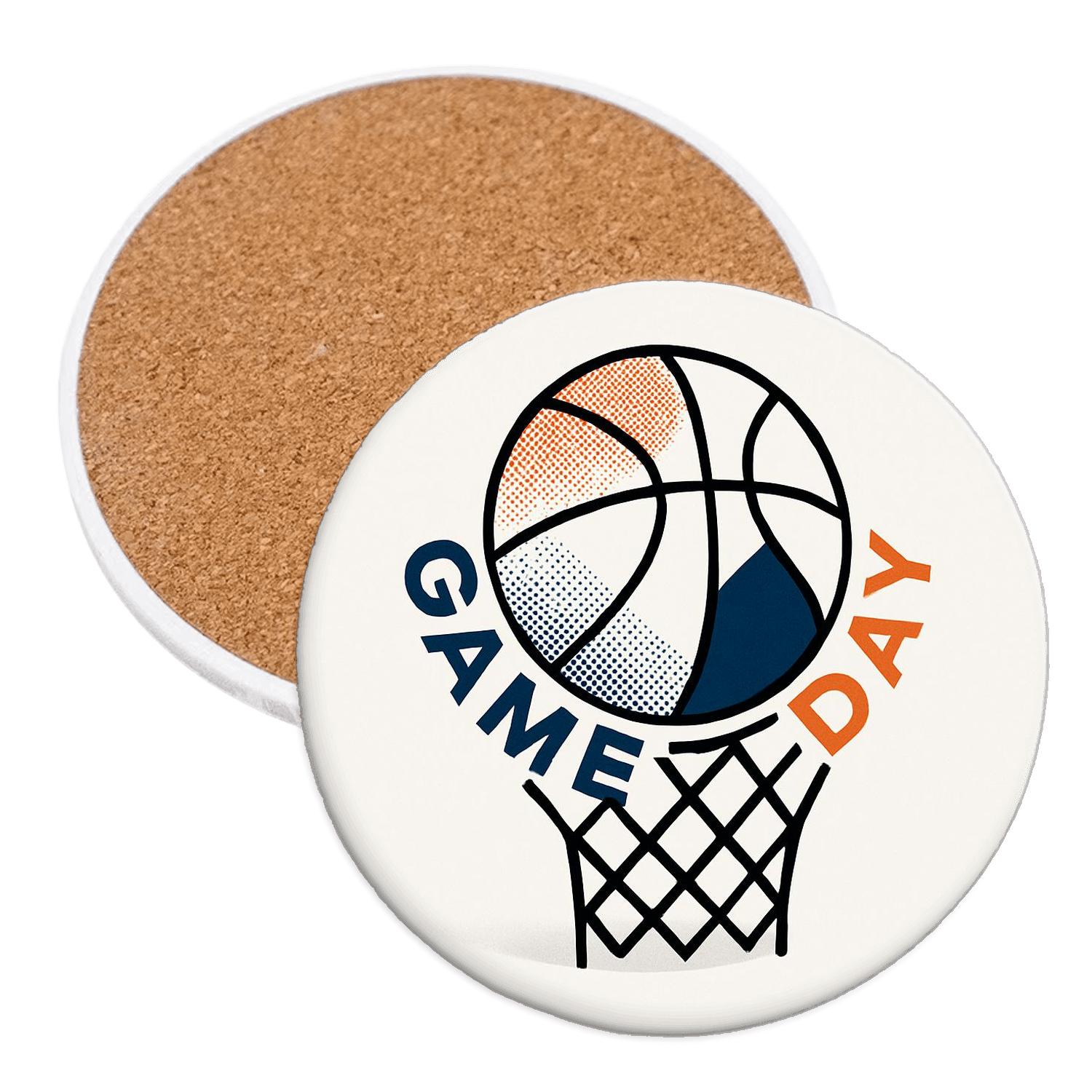 Bauhaus Basketball Game Day Net Geometry absorbent drink coasters