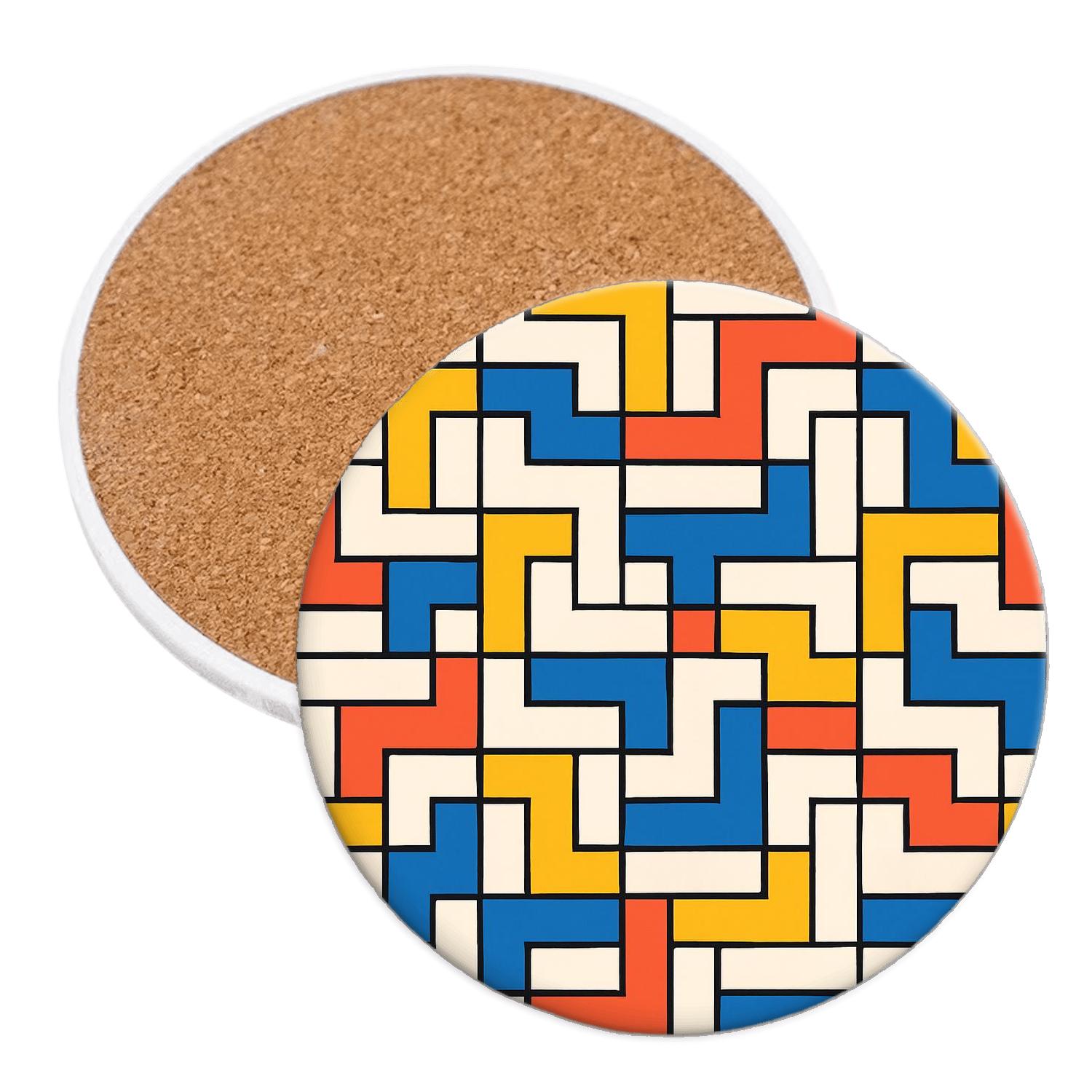 Bauhaus Weaving Grid Study coasters for home decor