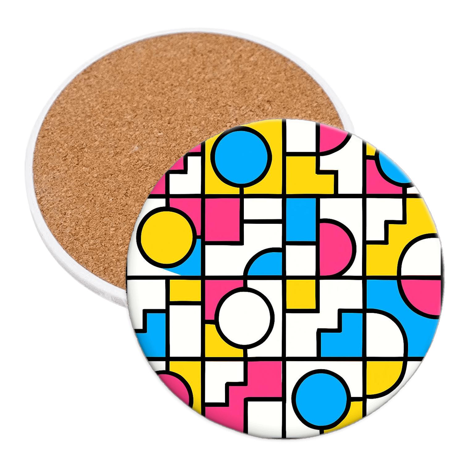 Bauhaus Memphis Constellation Grid coasters for home decor