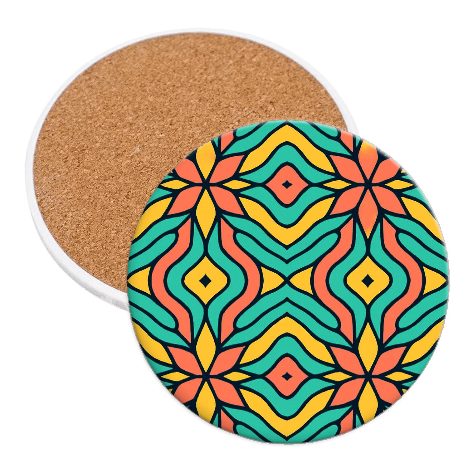 Op Art Zellige Starwave Lines custom engraved coasters