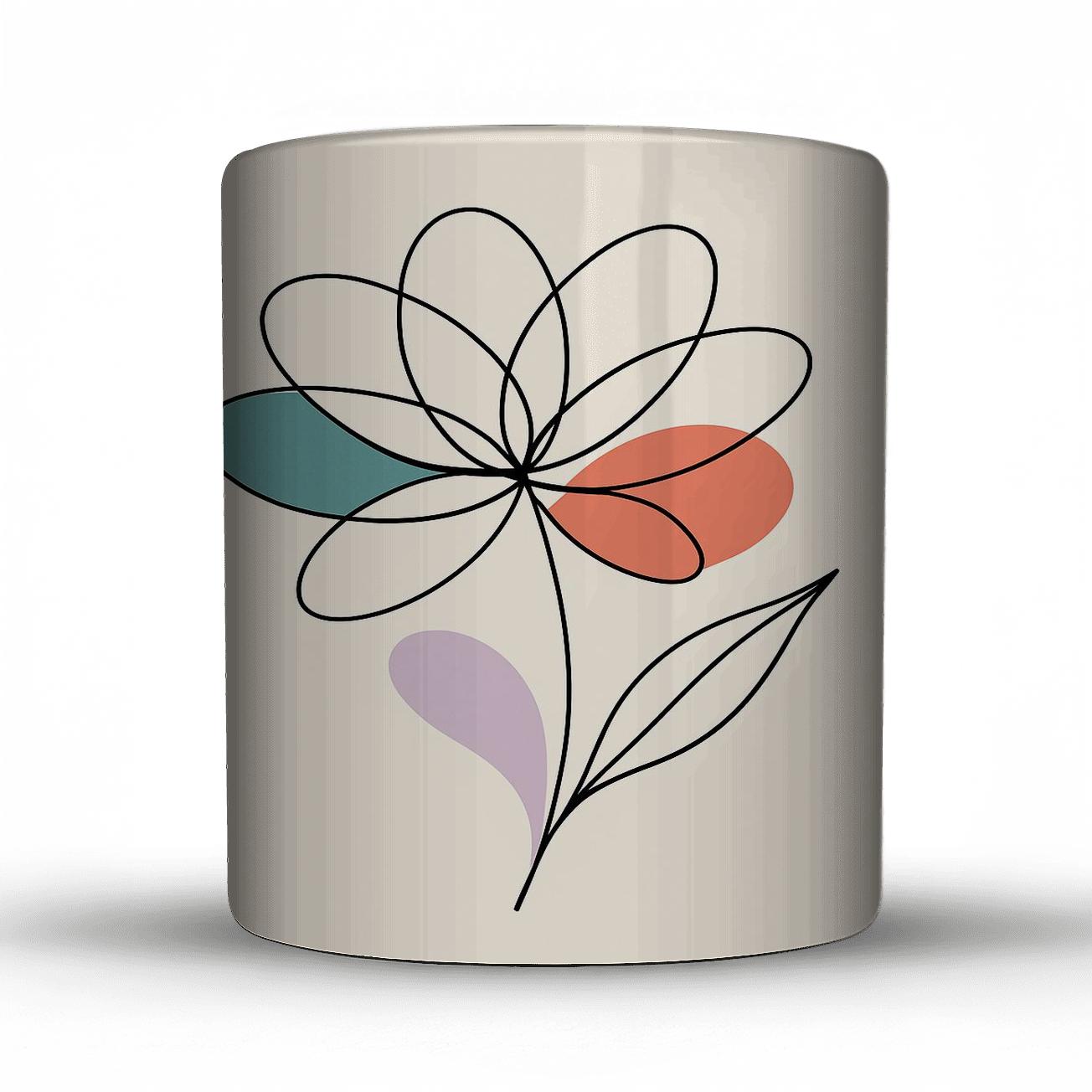 Orbit Bloom Linework personalized mugs