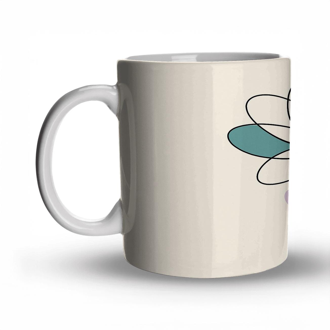 Orbit Bloom Linework personalized mugs