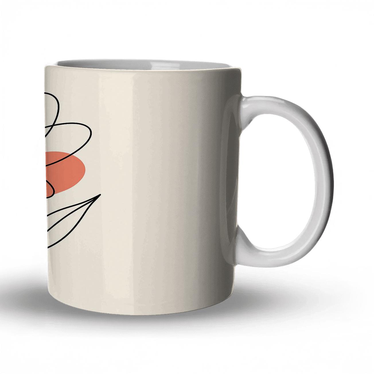 Orbit Bloom Linework personalized mugs