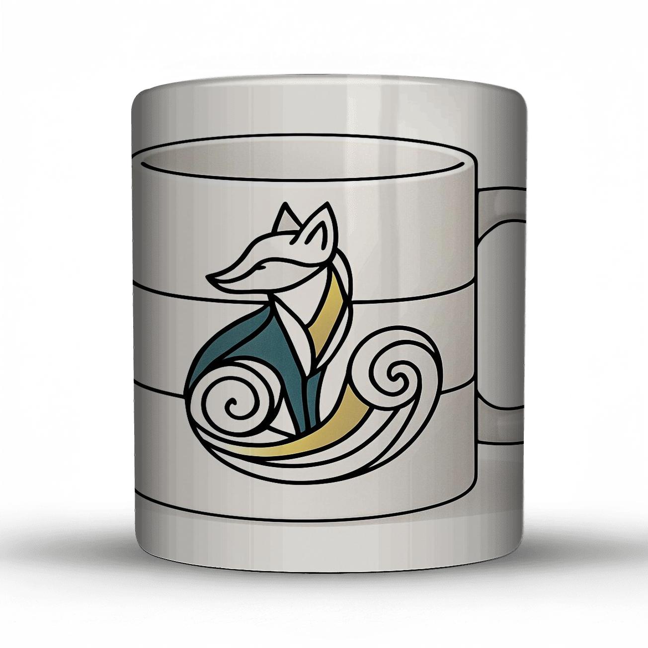 Art Deco Fox Spiral Wrap premium drinkware mugs