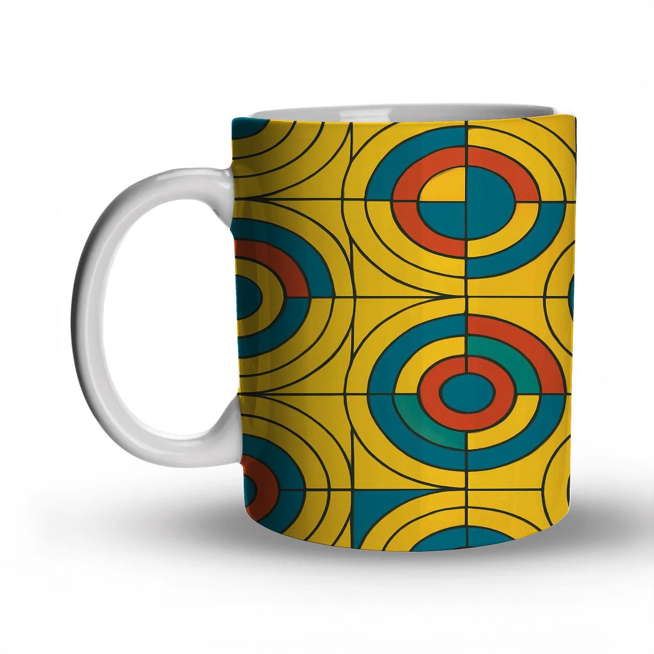 Orphic Solar Lattice Line Art custom printed mugs