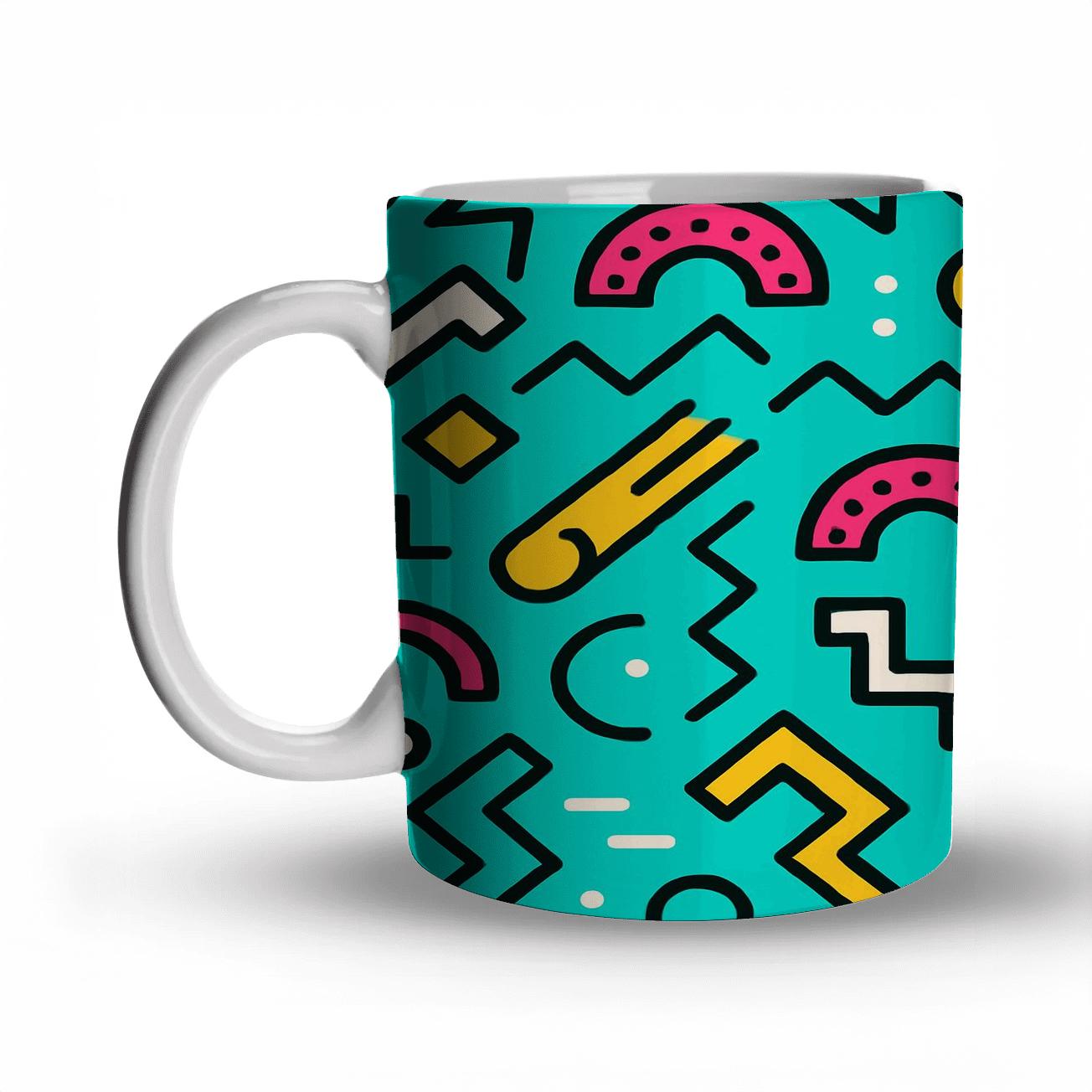 Memphis Comet Glyphwork Pattern gift mugs for occasions