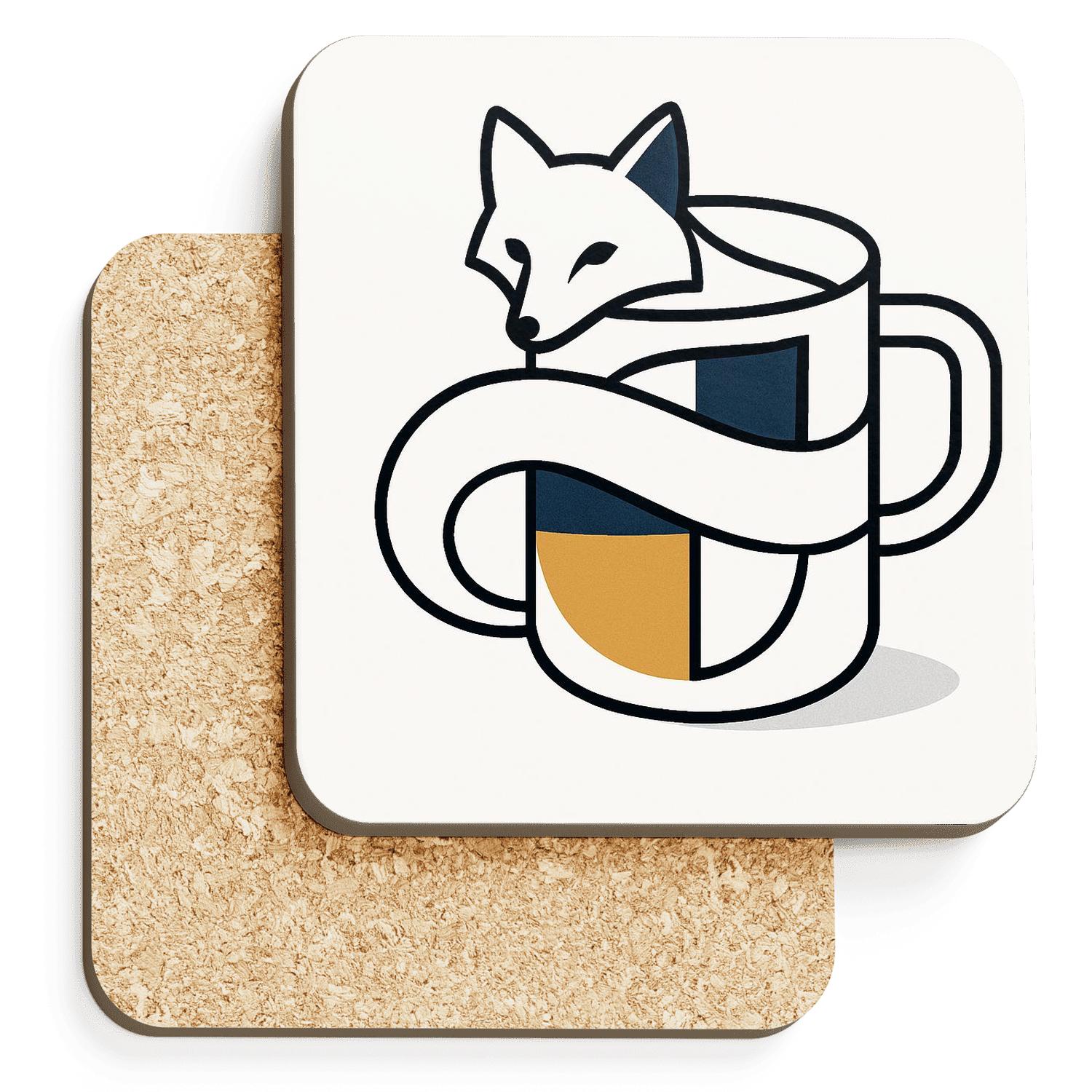 Arctic Fox Bauhaus Ribbon Wrap absorbent drink coasters