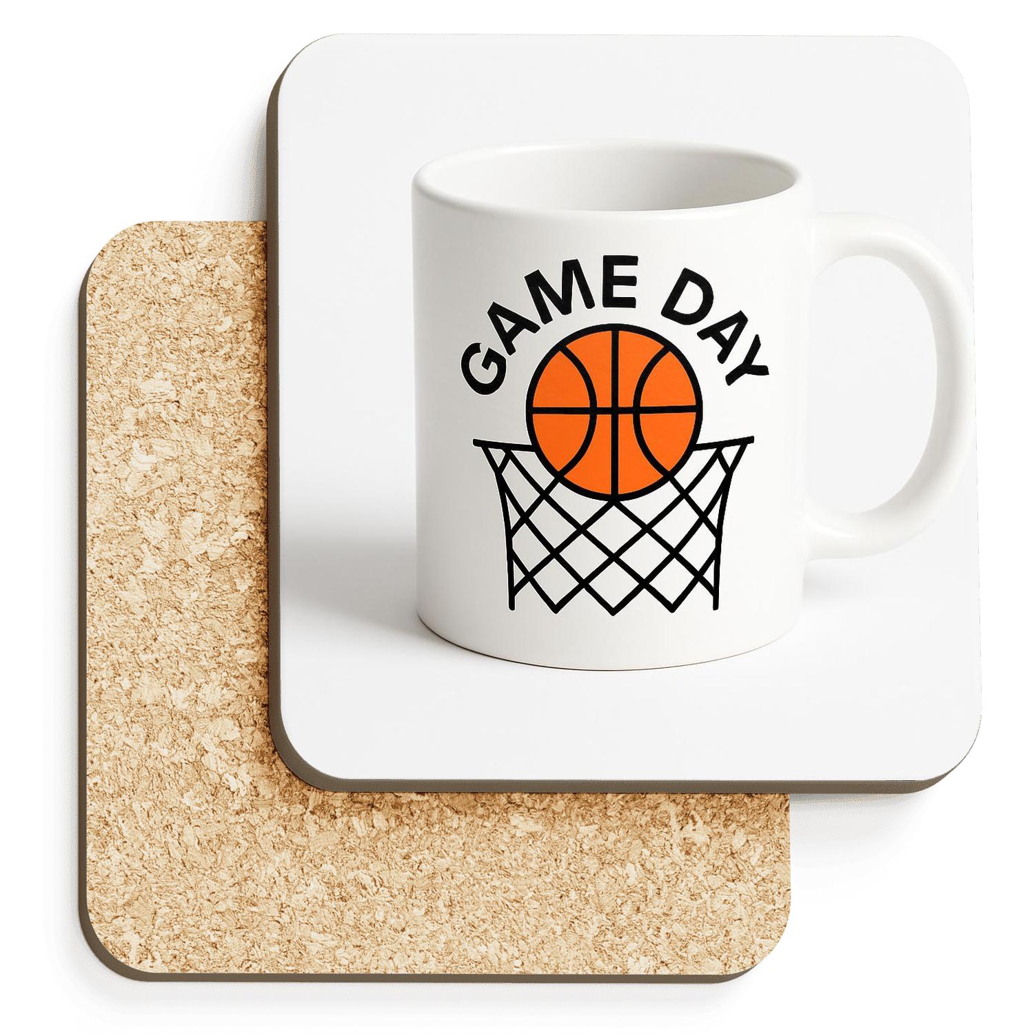 Game Day Basketball Netline Mug wooden table coasters