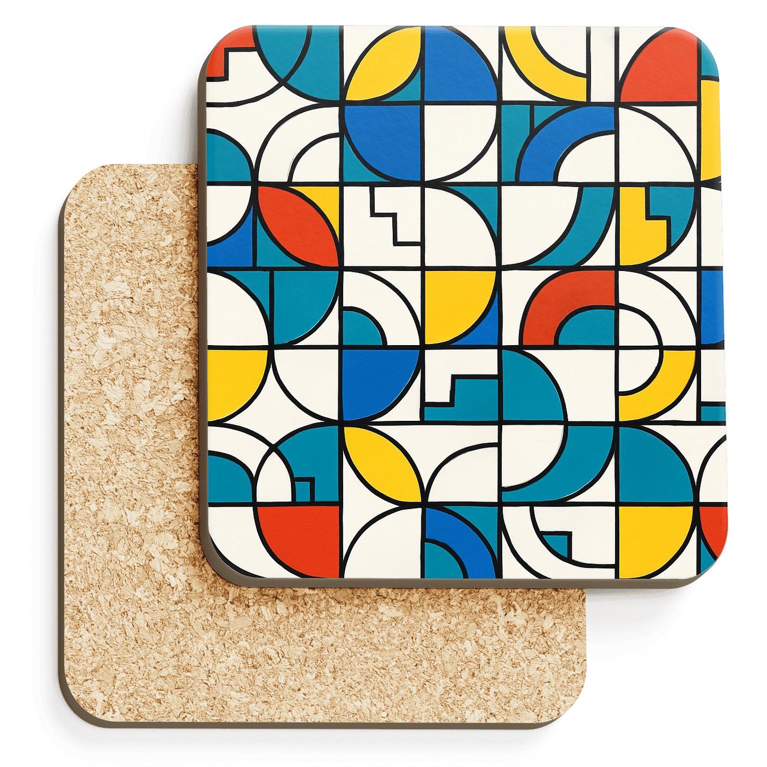Bauhaus Orbit Weave personalized drink coasters
