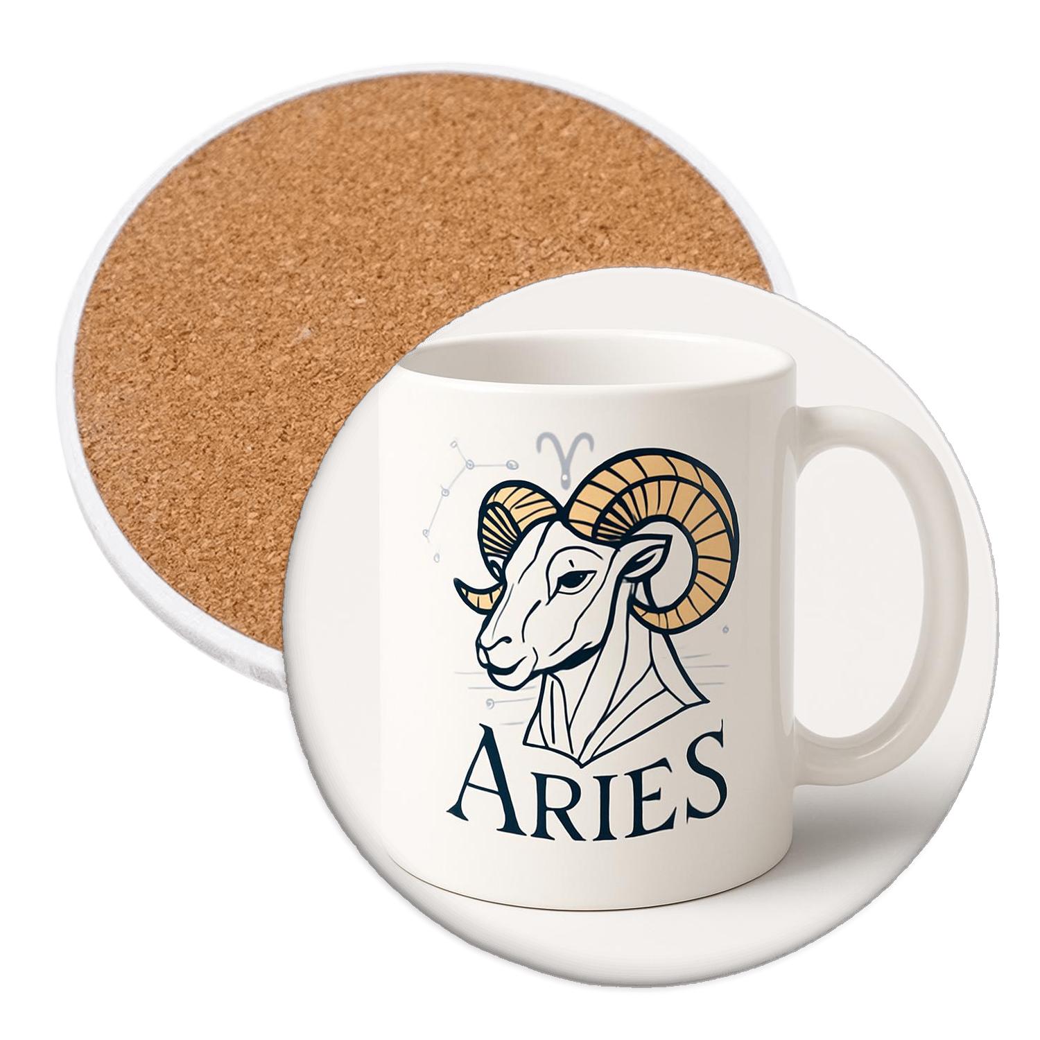 Aries Ram Art Deco Star Atlas Line Art stone coaster collections