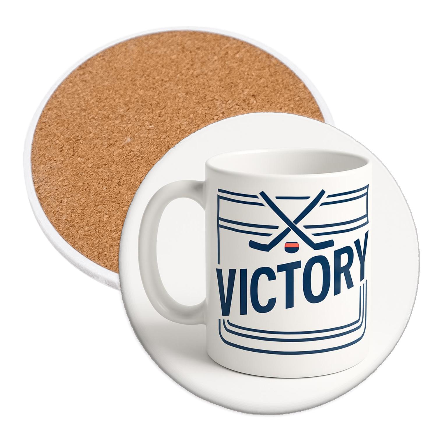 Victory Hockey Crossed Sticks Crest Mug decorative beverage coasters