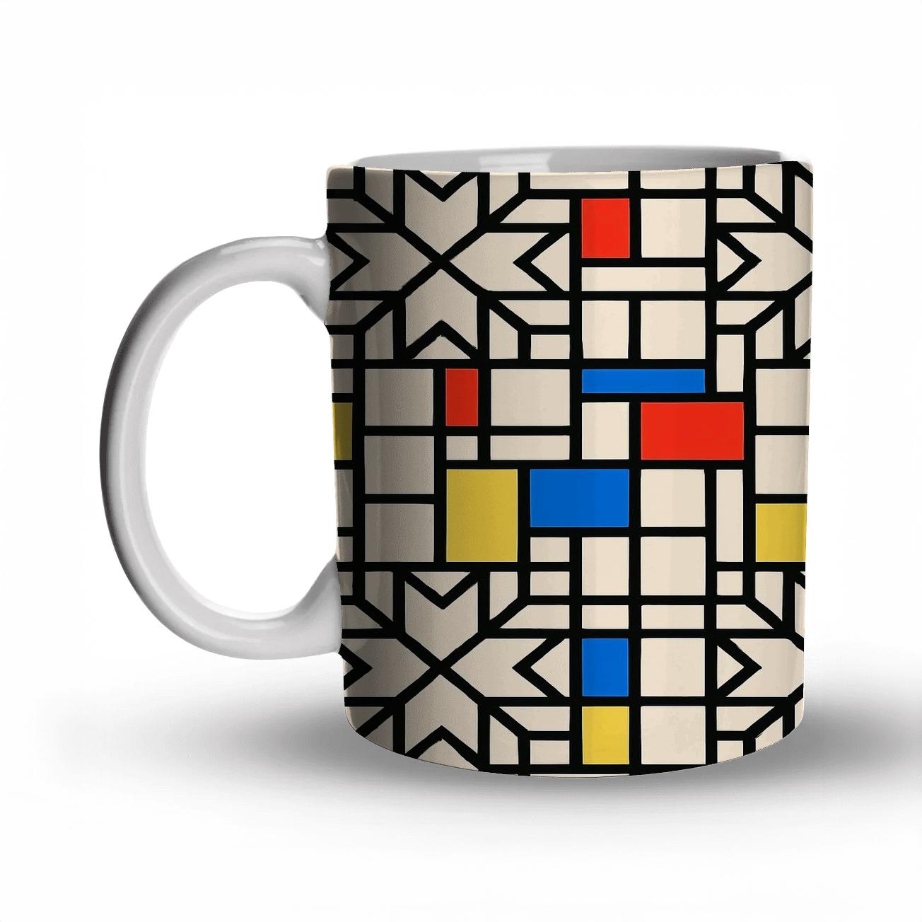 De Stijl Girih Confluence ceramic coffee mugs