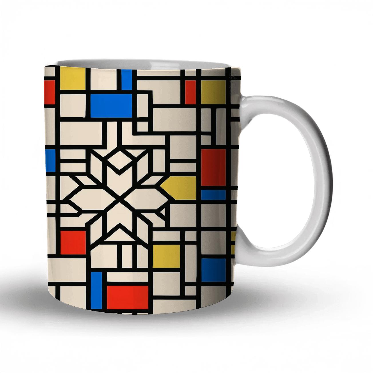 De Stijl Girih Confluence ceramic coffee mugs