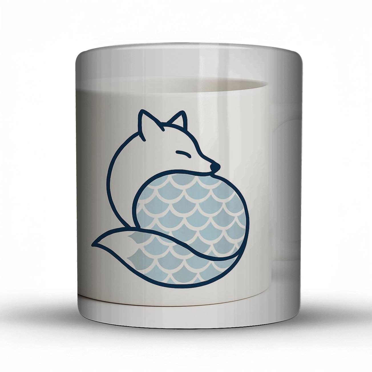 Arctic Fox Nordic Op Art Wrap travel mugs with handles