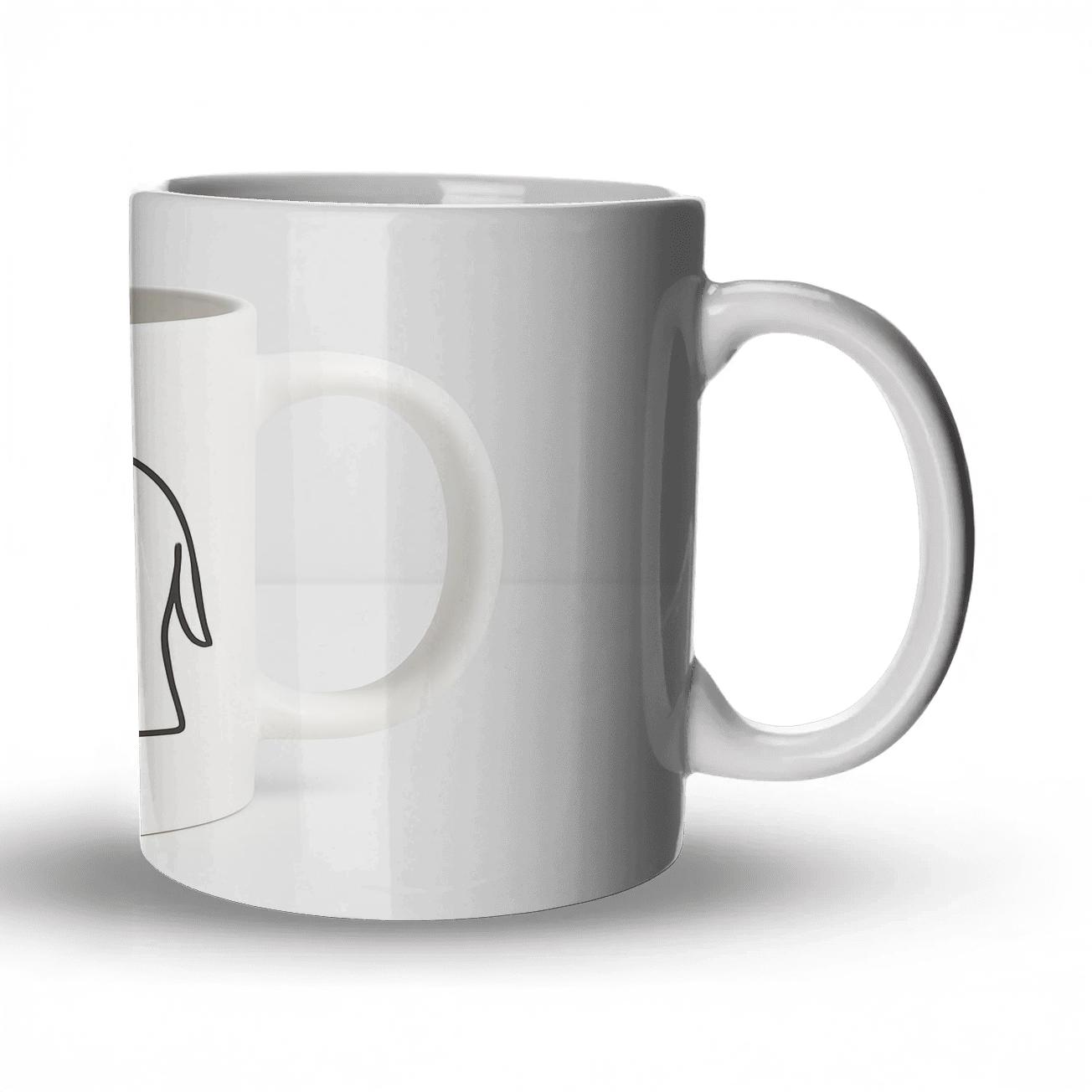 Elephant Rinpa Kente Minimal Line Wrap custom printed mugs