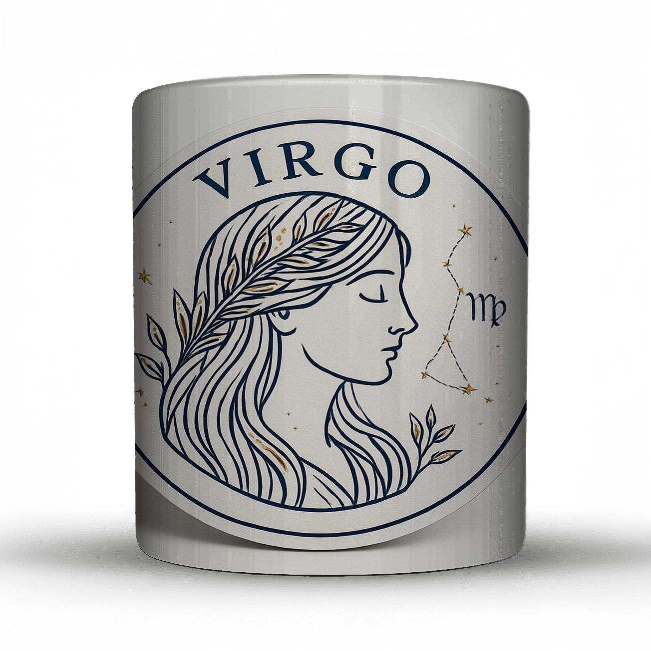 Virgo Golden Maiden Constellation Filigree custom printed mugs