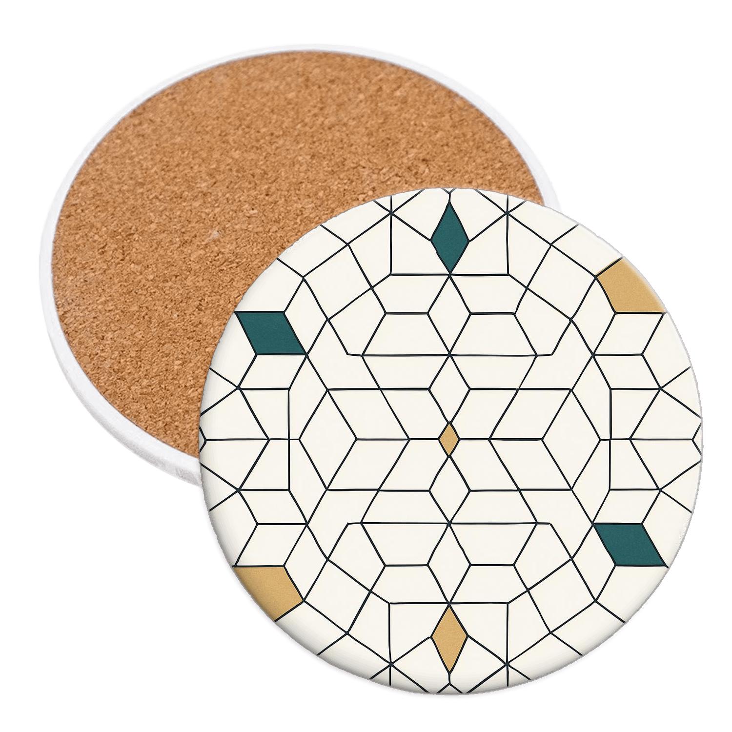 Girih Stellar Knot Minimal Orbit personalized drink coasters