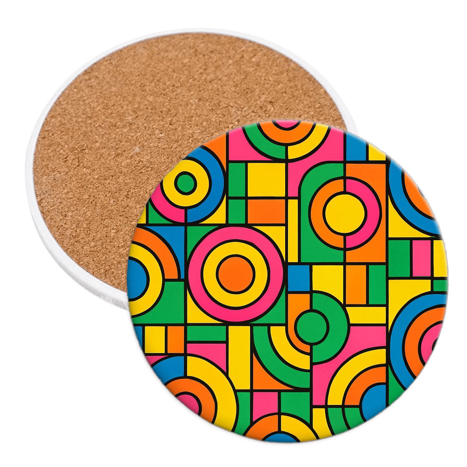 Bauhaus Neon Transit Weave personalized drink coasters