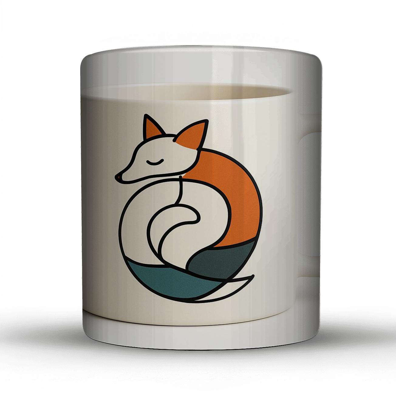 Bauhaus Fox Spiral Mug Line Art ceramic coffee mugs