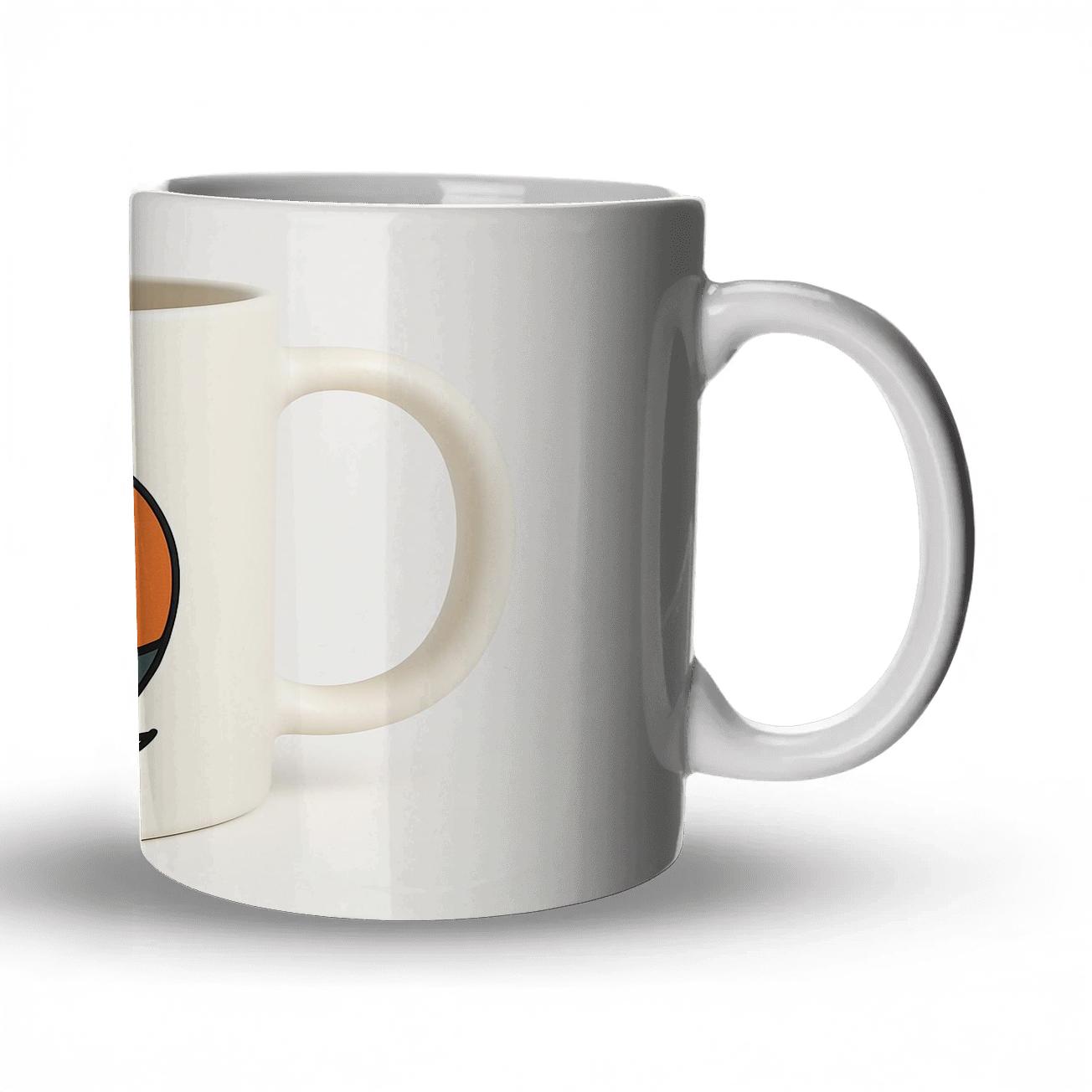 Bauhaus Fox Spiral Mug Line Art ceramic coffee mugs
