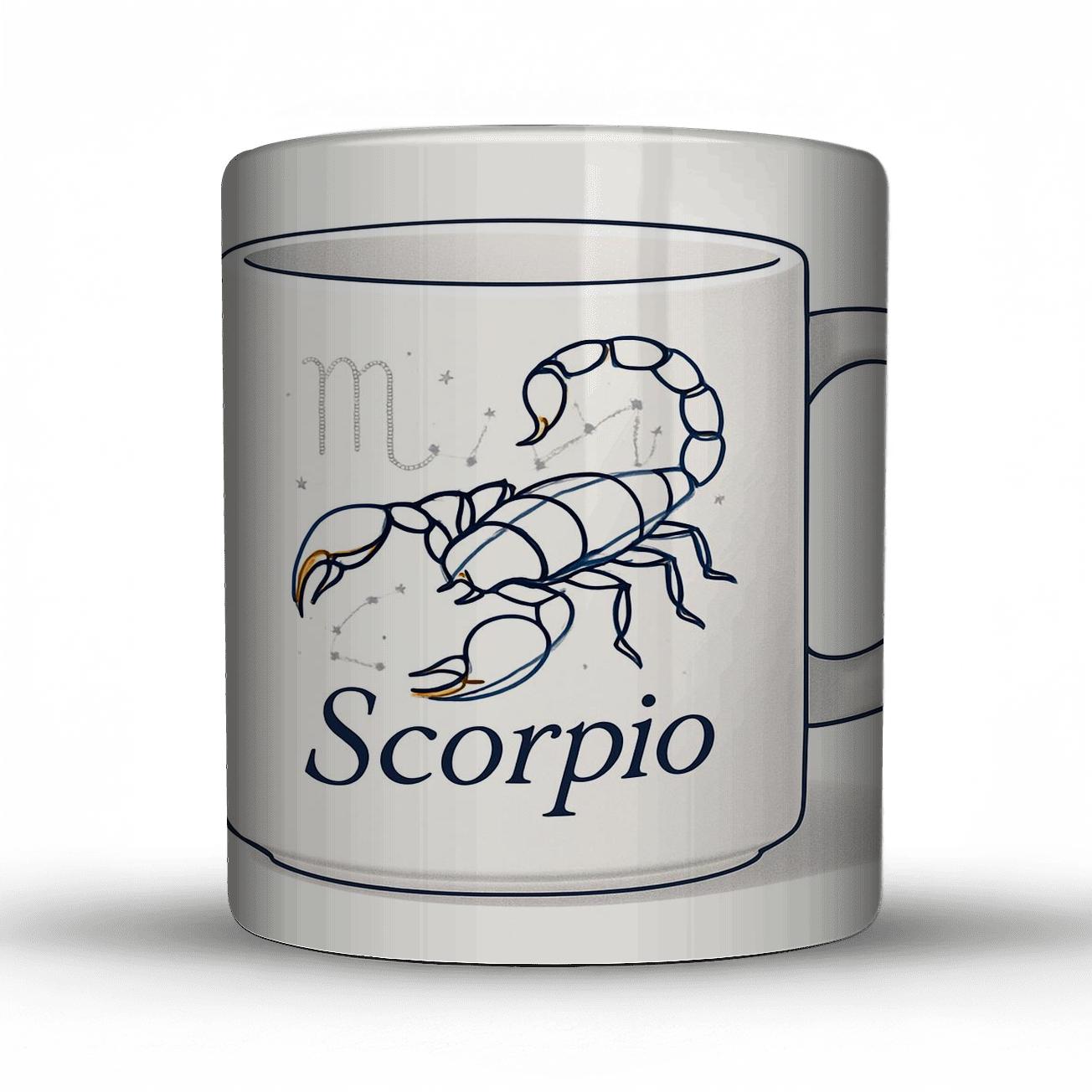 Scorpio Star Cartography Mug Line Art ceramic coffee mugs